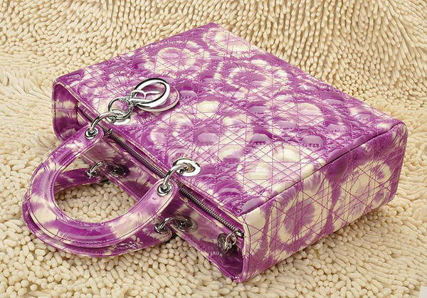 replica jumbo lady dior multicolor patent leather 6323 purple